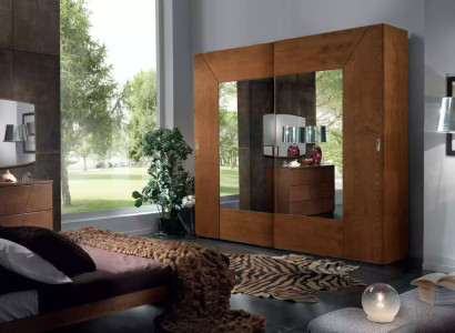 Schlafzimmer Kleiderschrank Holz Schrank Modern braun Kleiderschränke